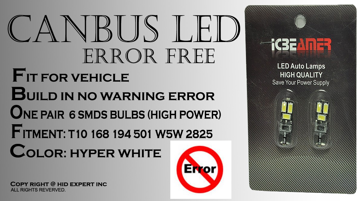 4pc T10 Canbus Samsung 6 LED Chip White Plugin Front Side Marker Light Bulb P685