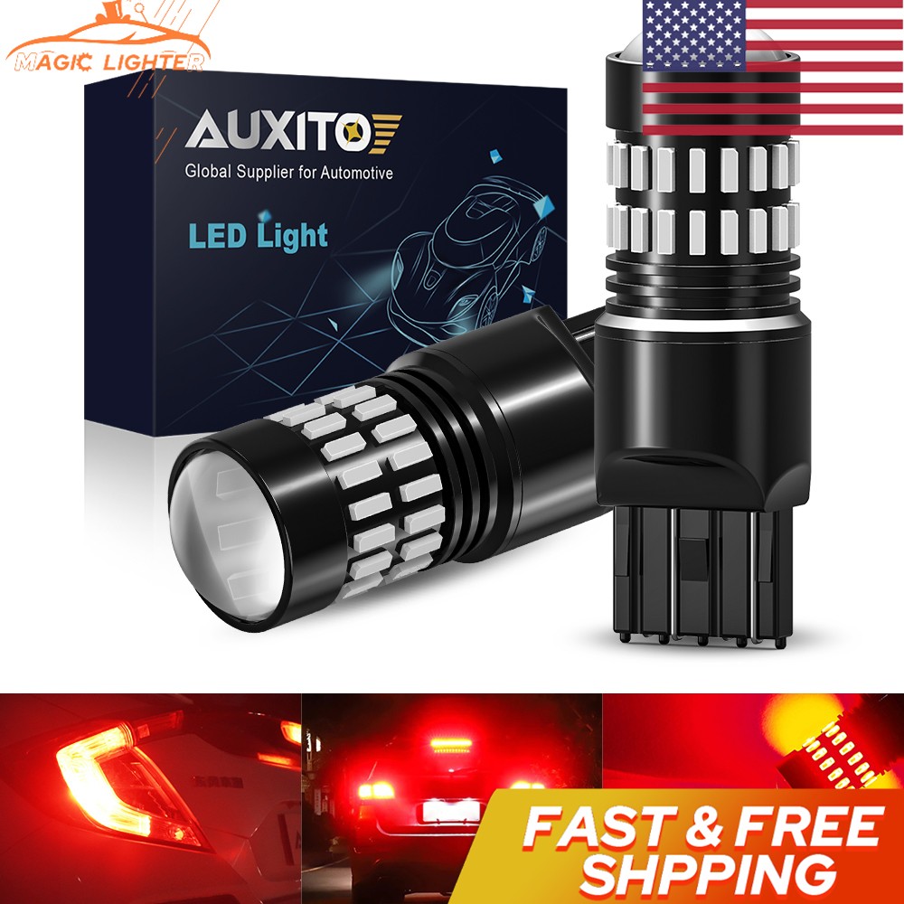 AUXITO 7443 Red 7440 Strobe LED Blinking Flash Brake Tail Light/Parking Lamp 48W