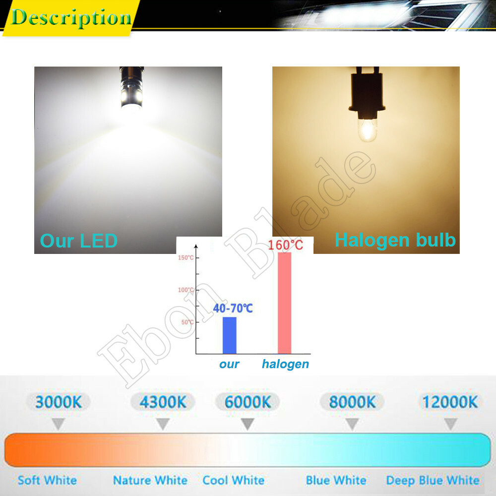 2Pcs BAX9S H6W Car LED Bulb Interior Dome Side Wedge Light Lamp White 10V-30V DC
