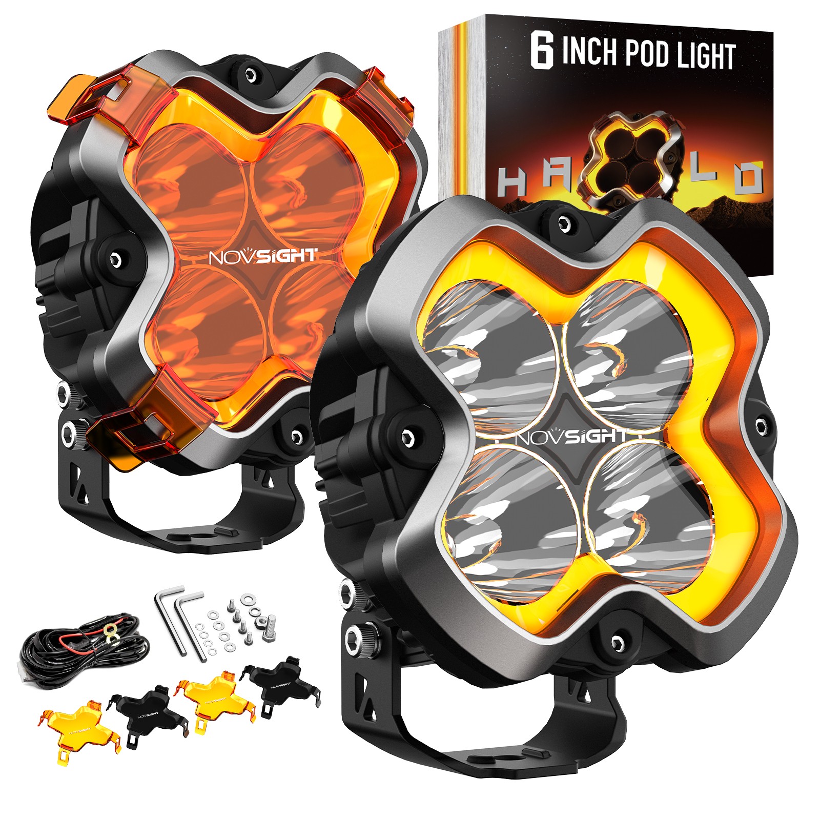 NOVSIGHT 3“ 4.5“ 6“ LED Driving Work Light Spot Flood Pods OffRoad Truck Lamp