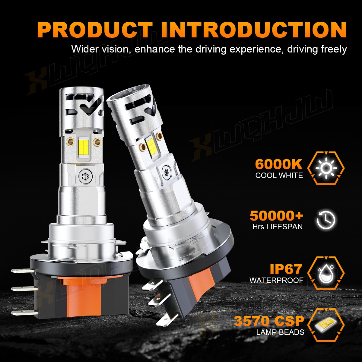 H15 LED Bulbs DRL High Beam Headlights Conversion Kit 30000LM 6500K Super Bright