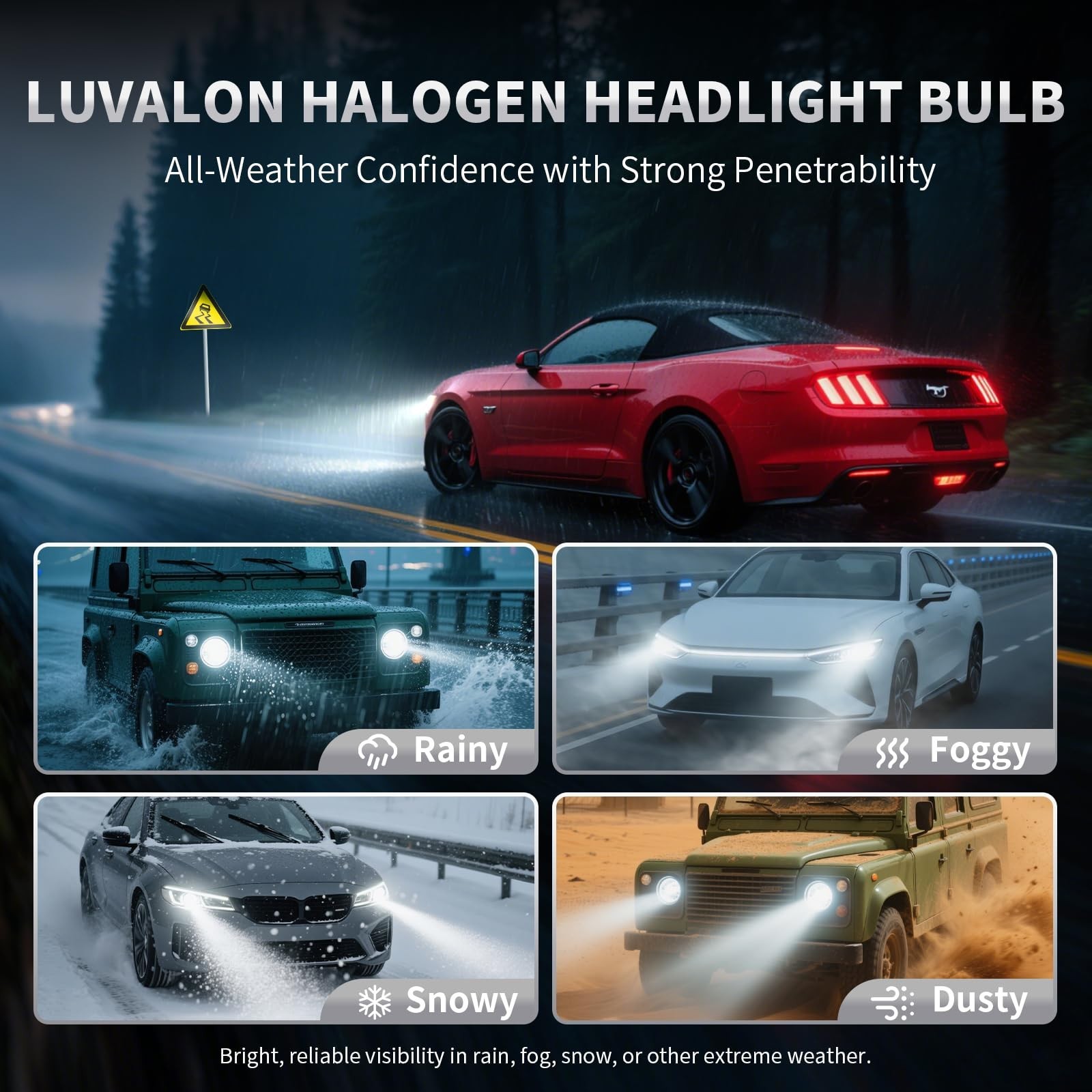 High Beam 9005 & Low Beam 9006 Halogen Headlight Bulbs 6000K – Pack of 4 for Hon