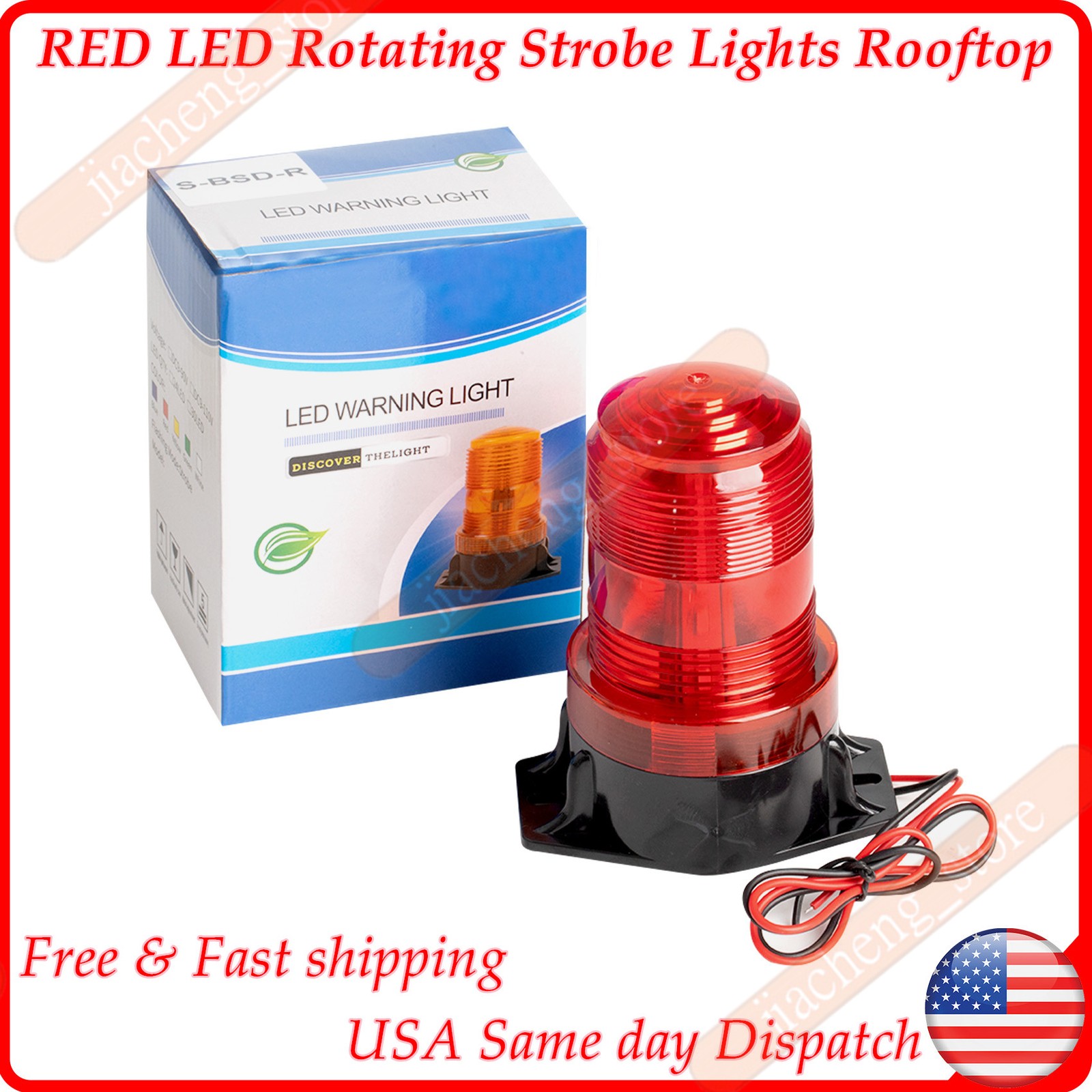 1PCS NEW RED 30LED Rotating Strobe Light Rooftop Flash Beacon Emergency Warning