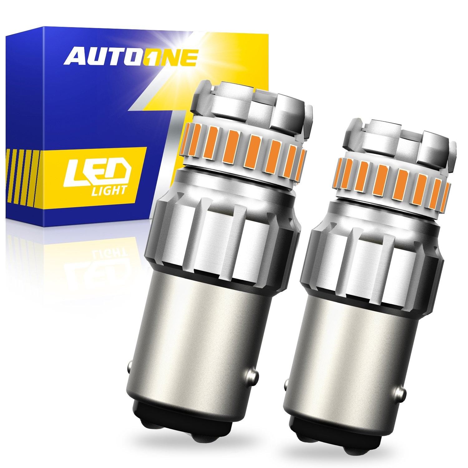 AUTOONE 1157 3000K Amber LED Daytime Running Lights Turn Signal Bulbs 2-10X