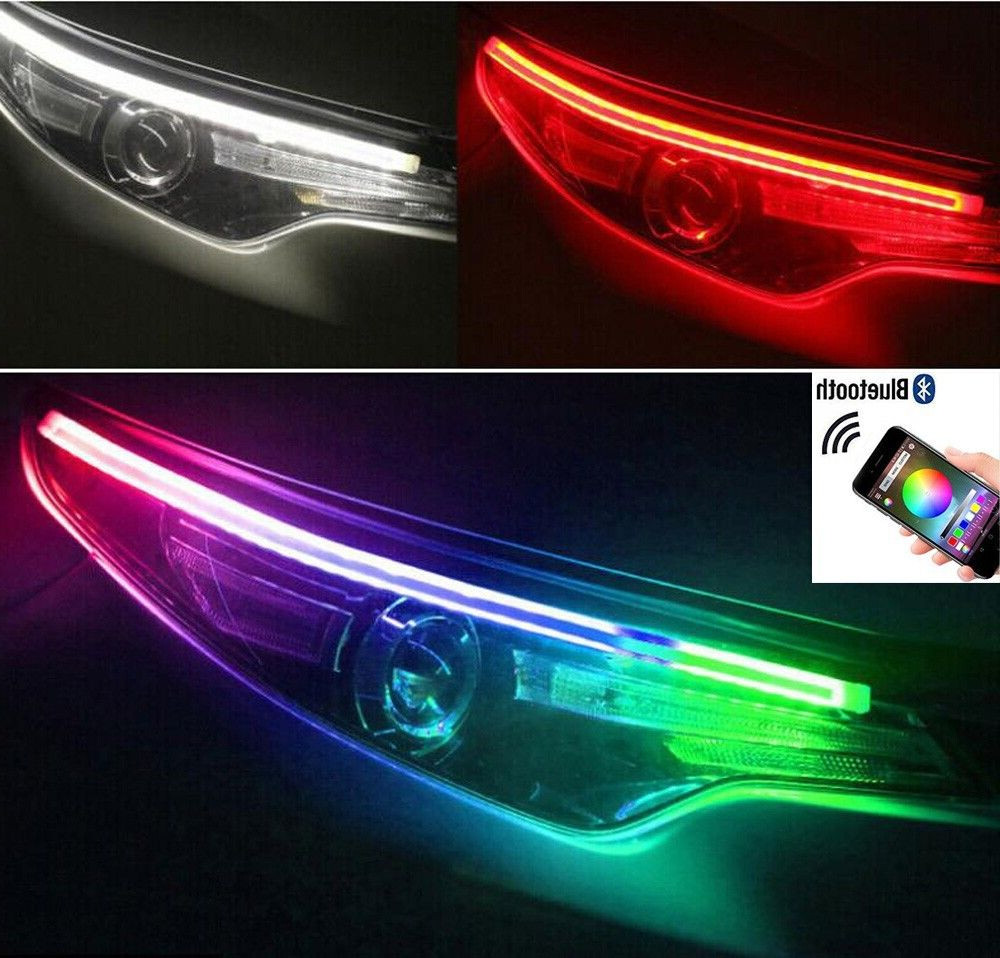 BT RGB Neon Charm Dynamic Magic Color 24″ Strips Flow Chase Indicator for Toyota