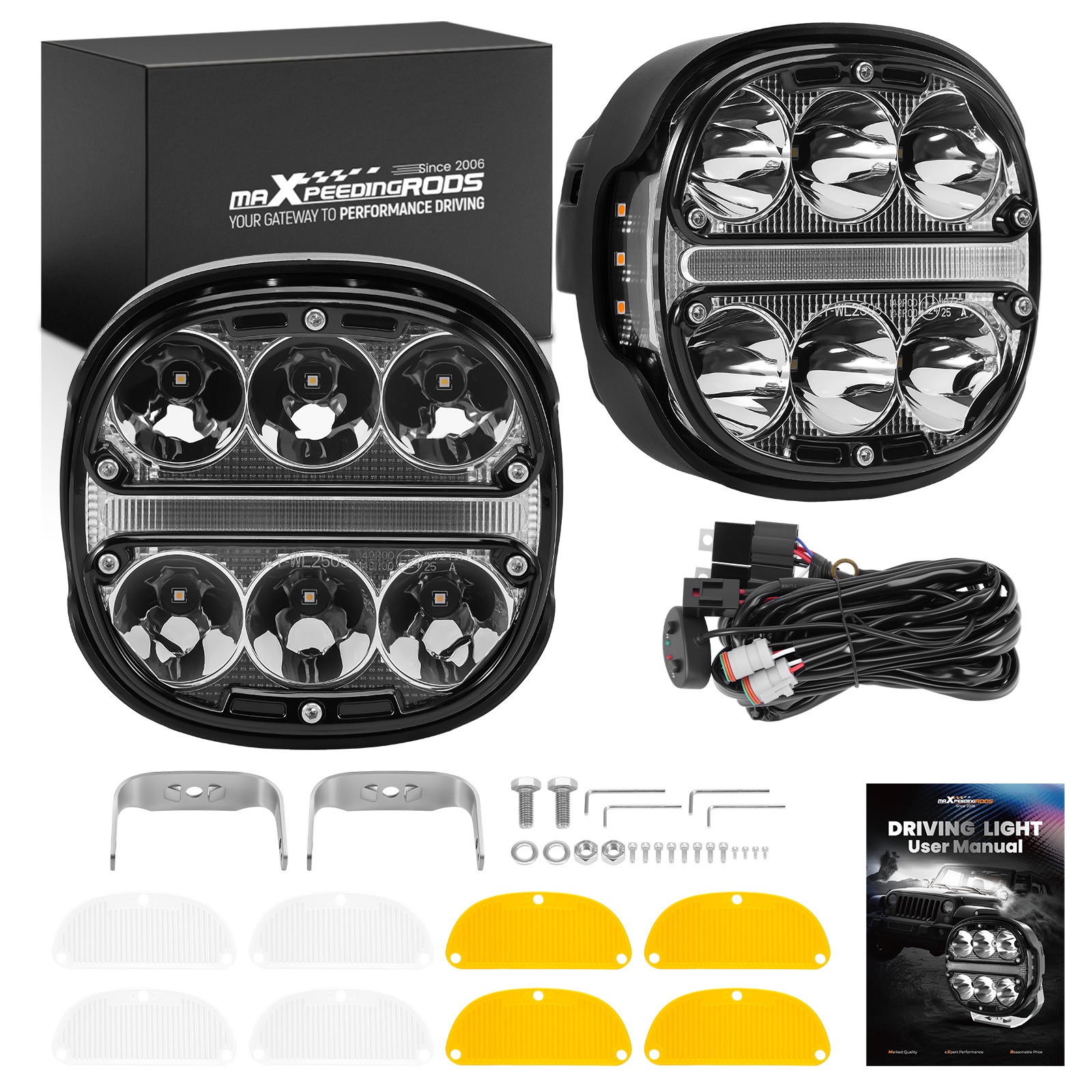 5inch Universal LED Driving Auxiliary Light 60W Spot Flood IP67 6000K 3000K