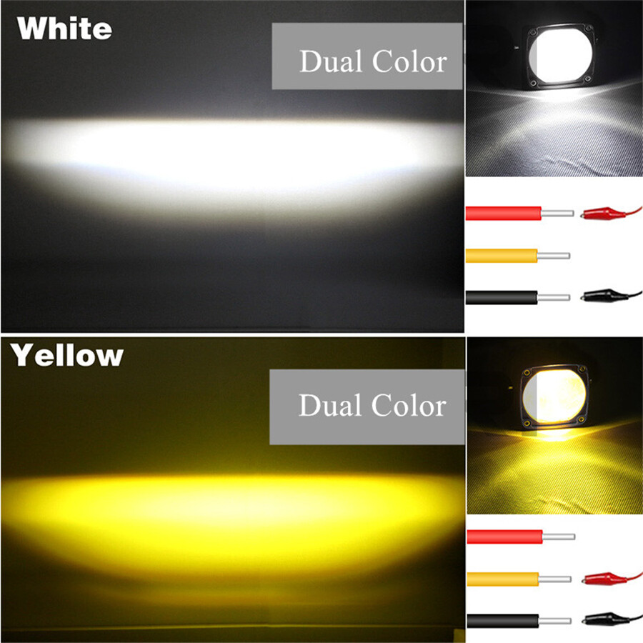 Pickup/Wagon Work Driving Light White ＆ Yellow Aluminum Housing Waterproof