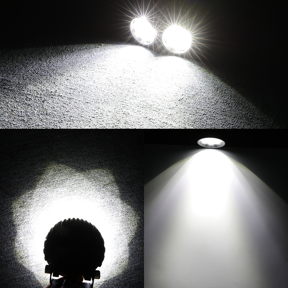 4x 4″ 90W Round LED OffRoad Driving Spot Lights Pods White & Yellow 4WD ATV 3.5″
