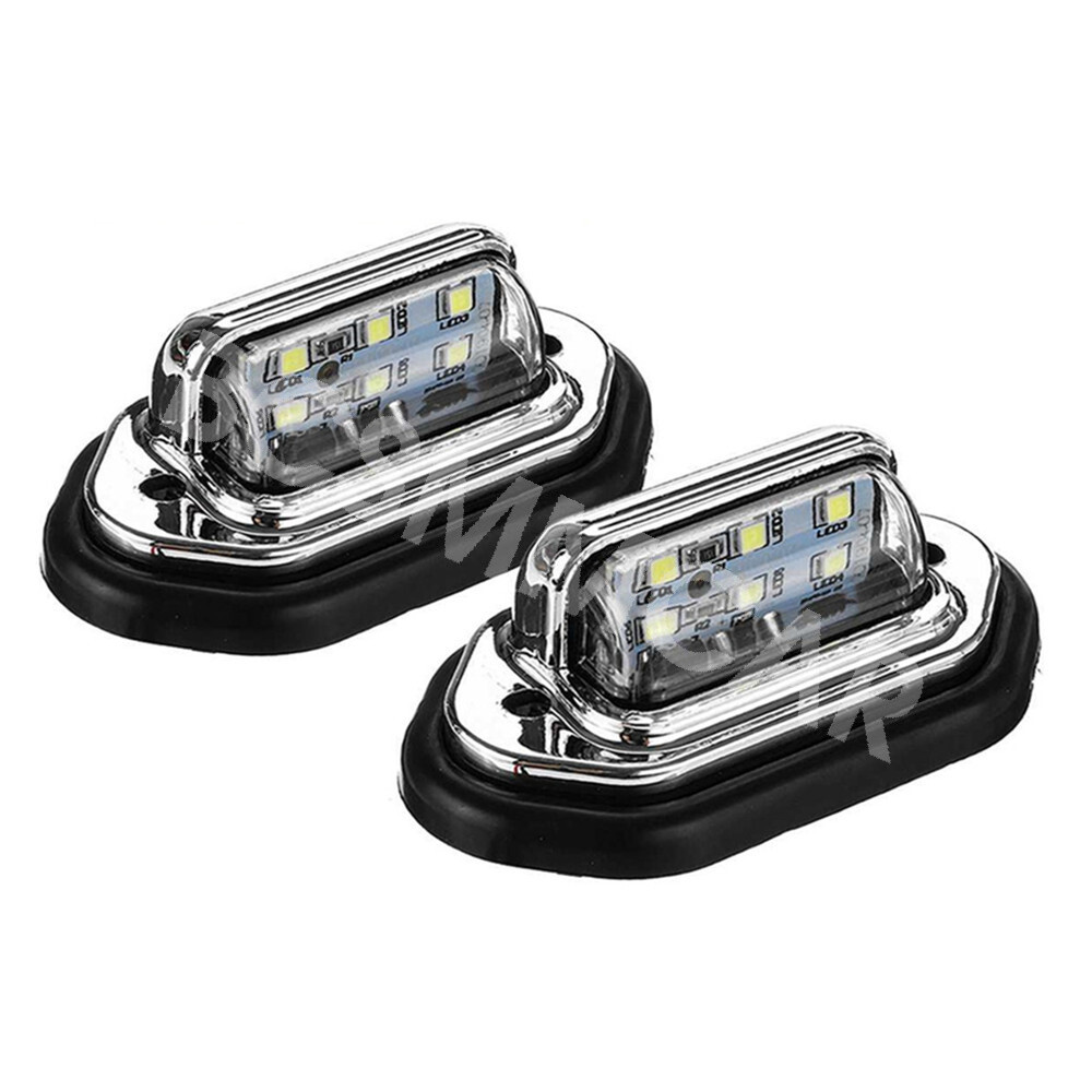 2 Pcs LED License Plate Lamp Tail Light For Car Boat Truck Waterproof 12-24V