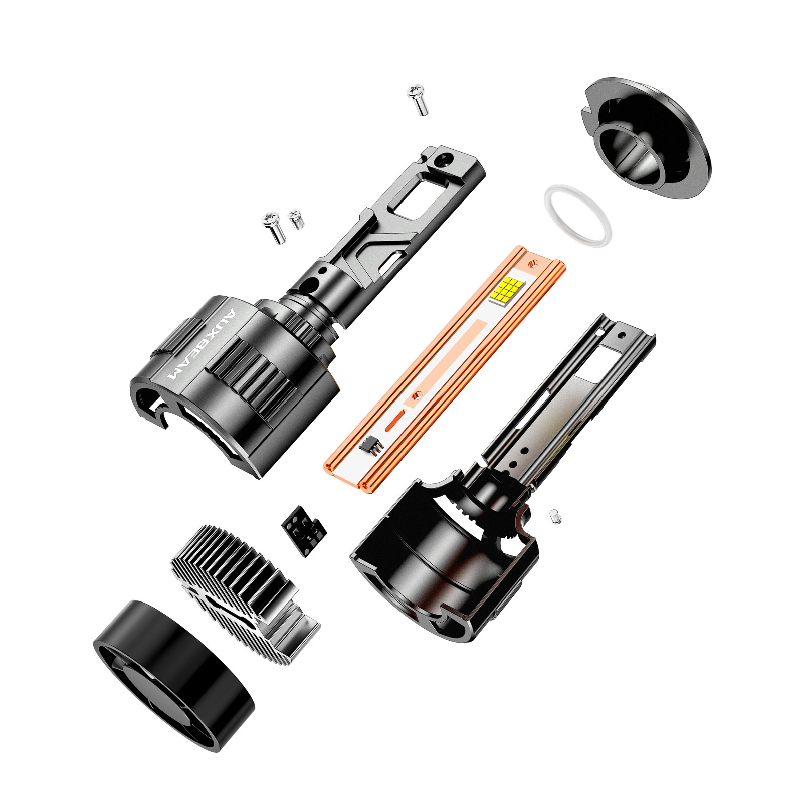 AUXBEAM H7 LED Headlight Bulb Kit High Low Beam 80000LM Super Bright 6500K White