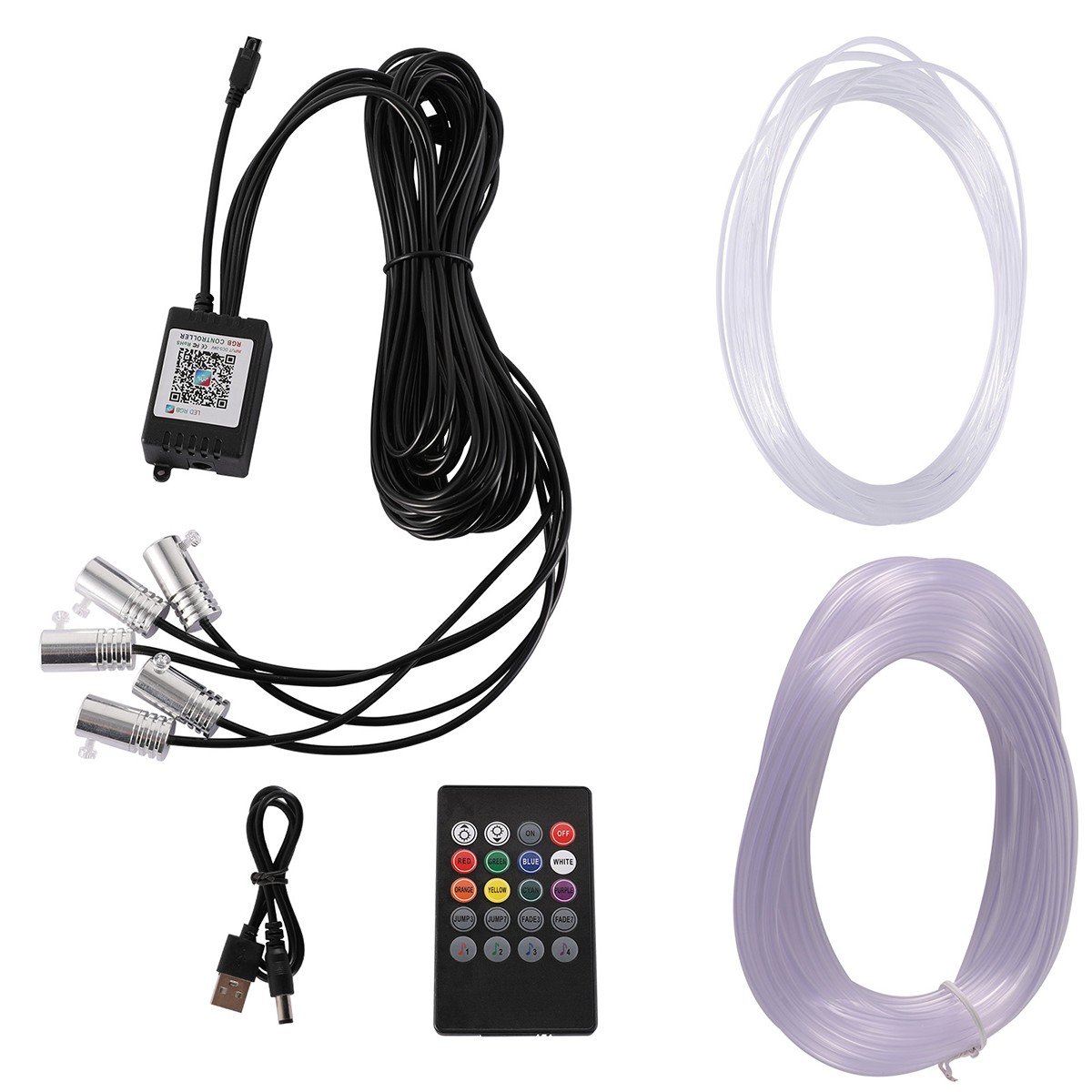 RGB LED Car Fiber Optic Interior Lamp Decor Ambient Light Strips App Control New