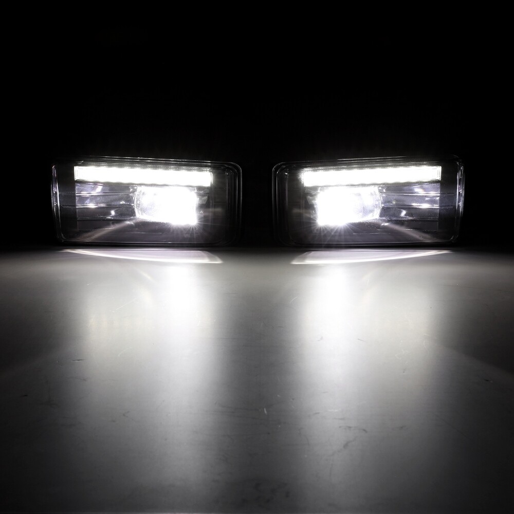 AUXBEAM LED Fog Lights w/ DRL Driving Lamp for Chevy Silverado 1500 2500 3500 HD