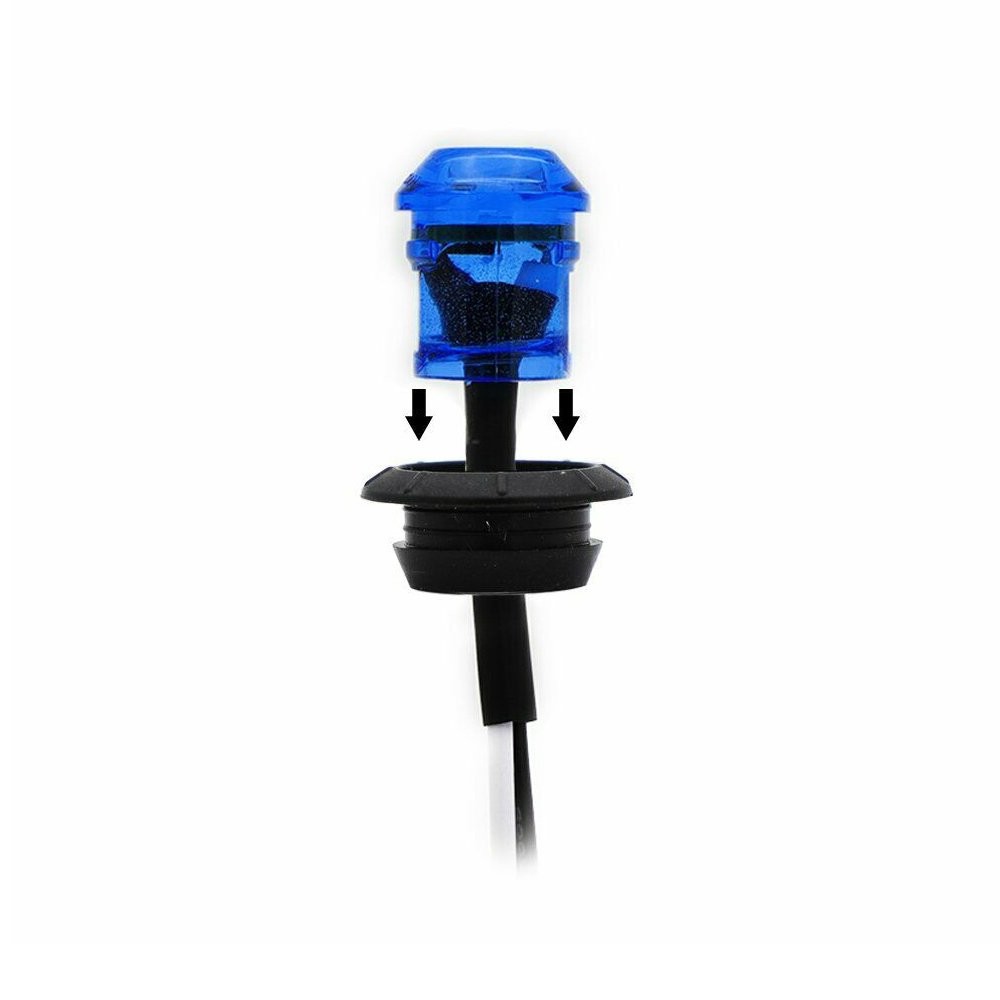 10 PCS LED Side Marker Clearance Lights Trailer Truck Blue 3/4″ Round Waterproof