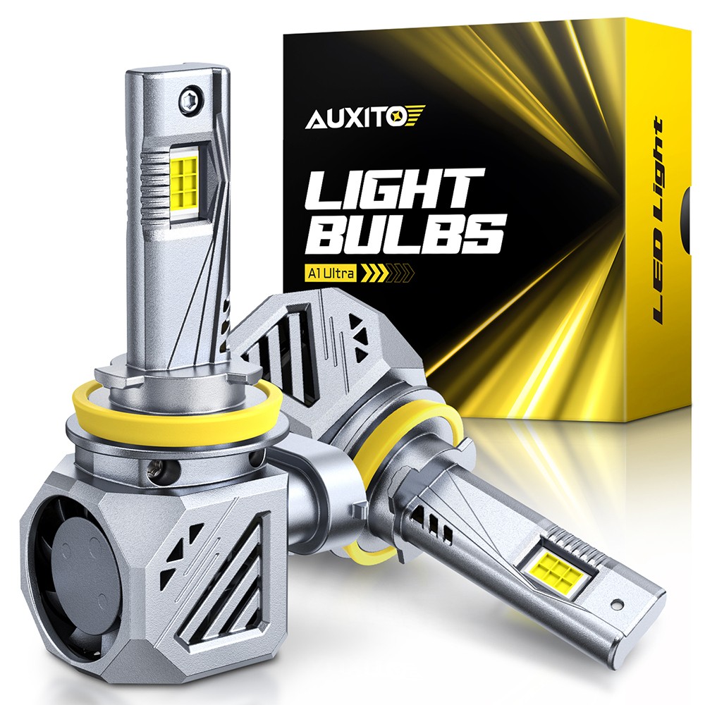 2PCS A1 Ultra Series H11 6500K White Light AUXITO LED Headlight Bulbs 7545 LED