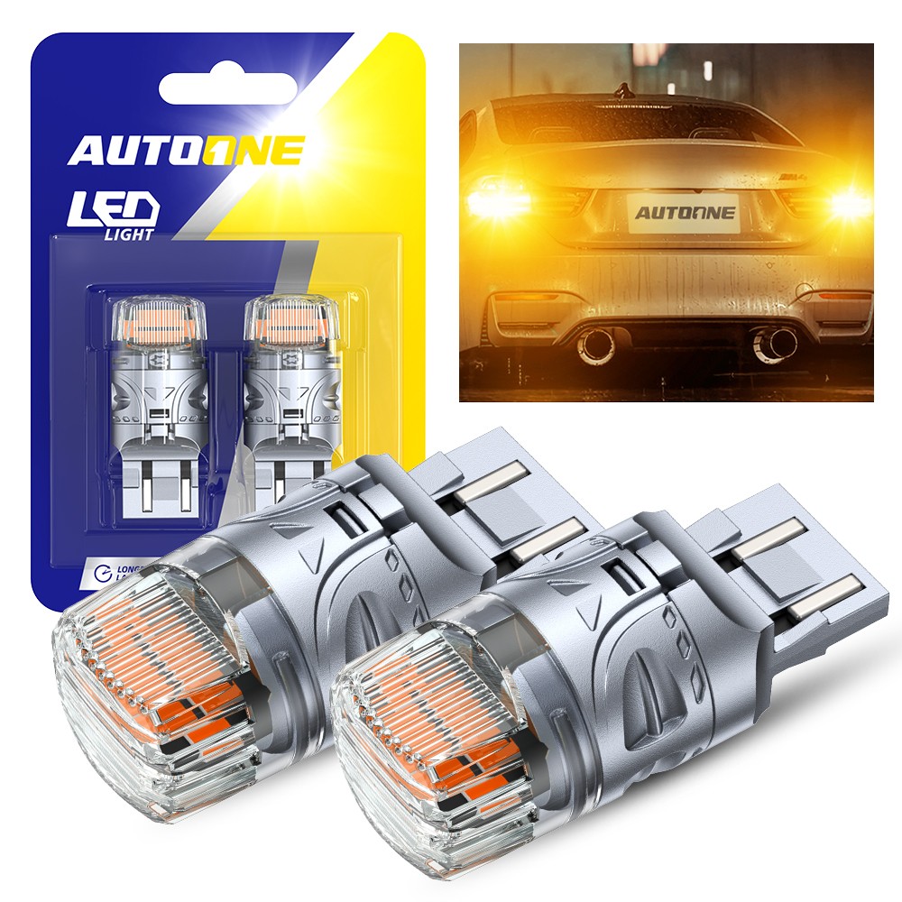 New 7440 7443 7444 Amber LED 3000K Turn Signal Blinker Light Bulbs Super Bright
