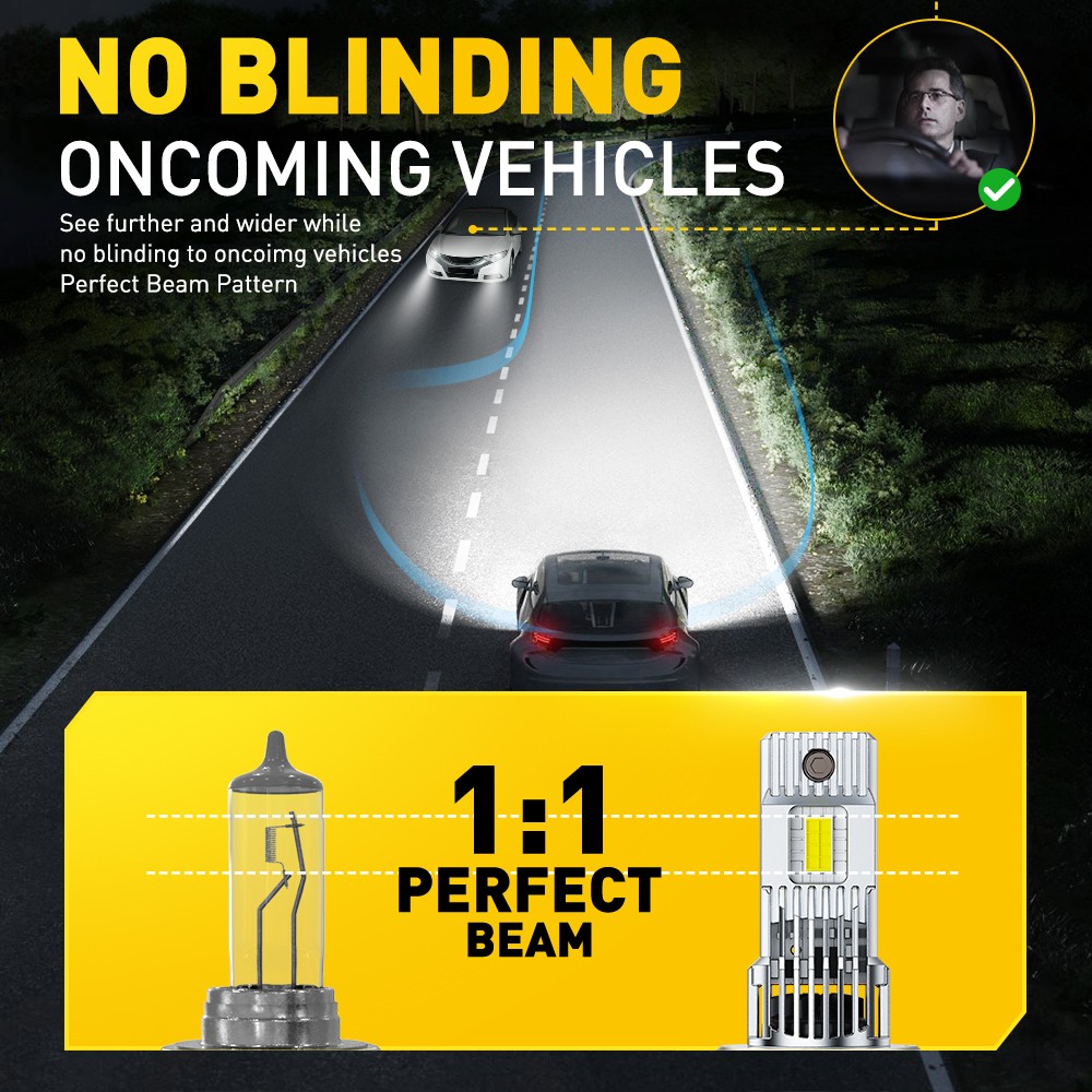 H7 LED Headlight Bulb Conversion High Low Beam White 120W Super Bright 6500K