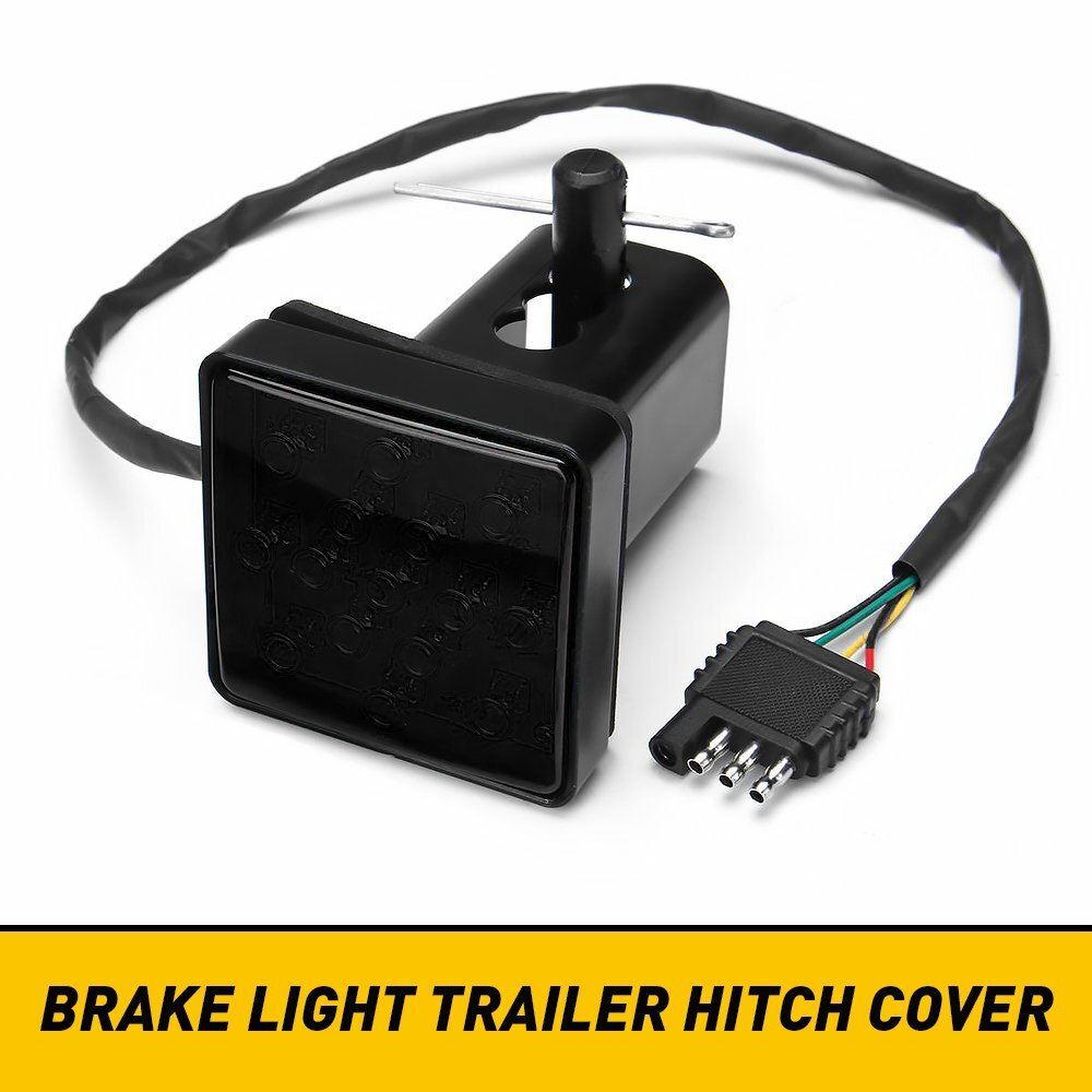 2“ Trailer Truck Hitch Towing Receiver Cover Smoked Lens 15 LED Brake Light EOH