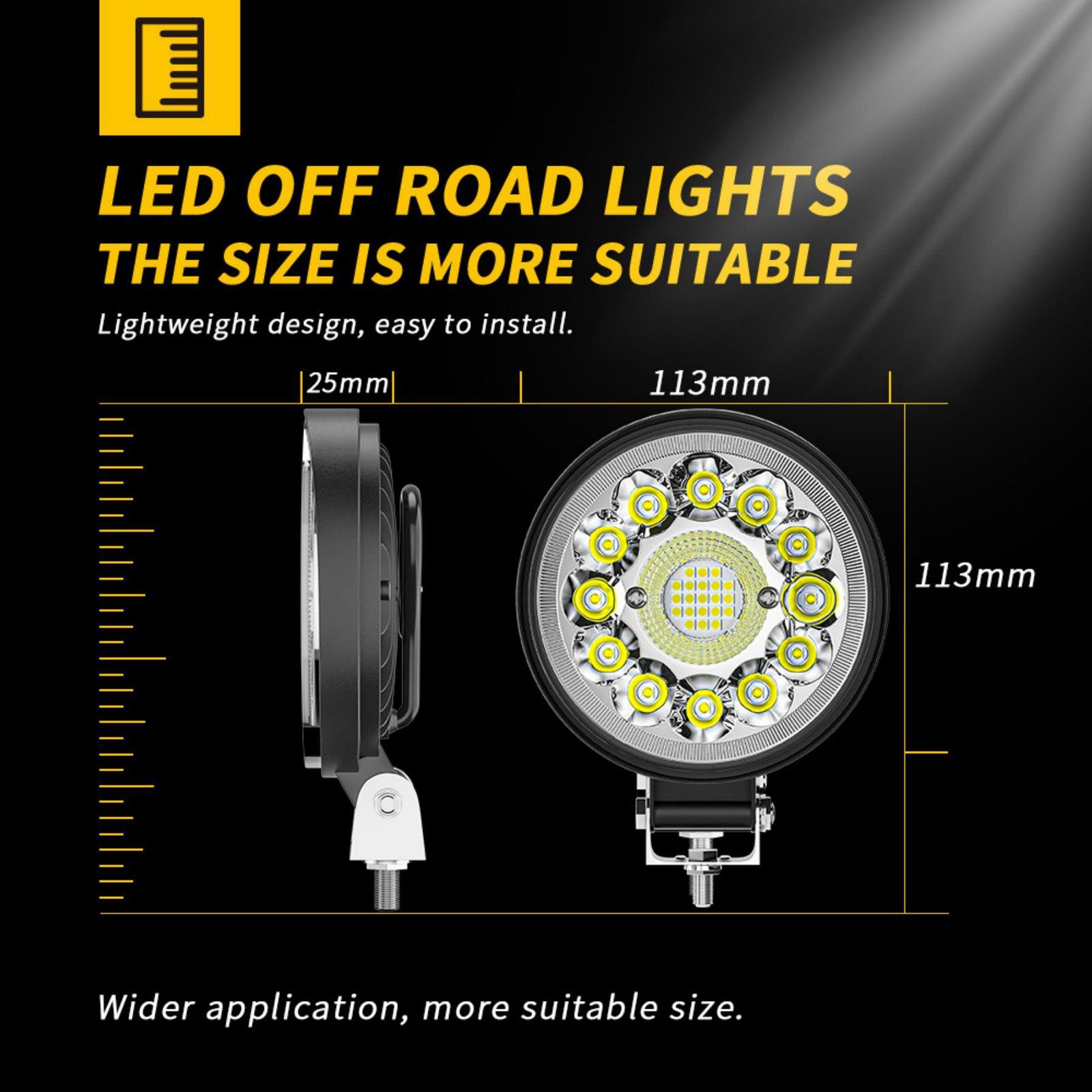 2Pcs 4.5Inch Round LED Work Light Pods Spot Light For Truck Offroad Tractor SUV