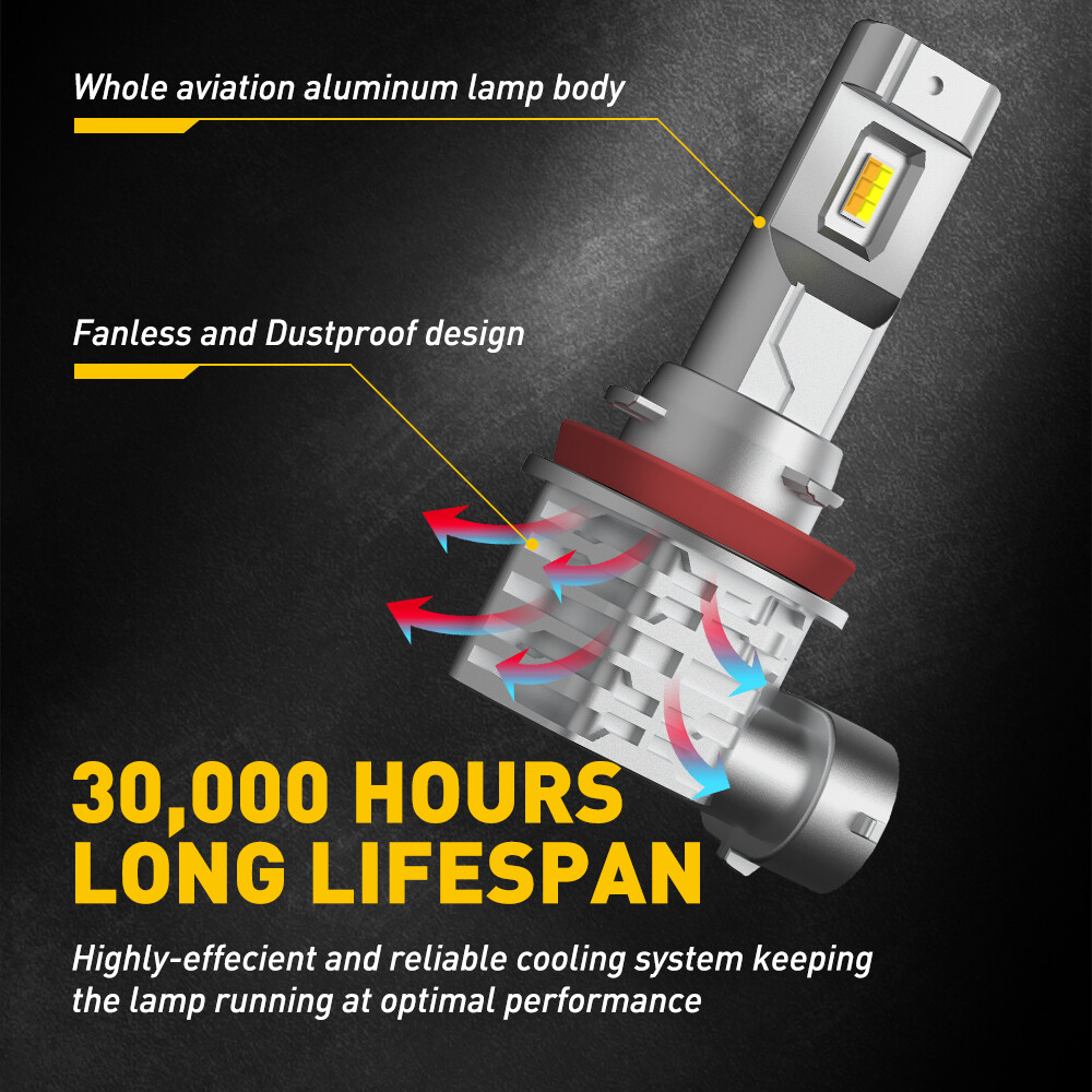 H11 H8 White/golden Yellow LED Fog Light Bulb Dual Color Switchback Strobe Flash