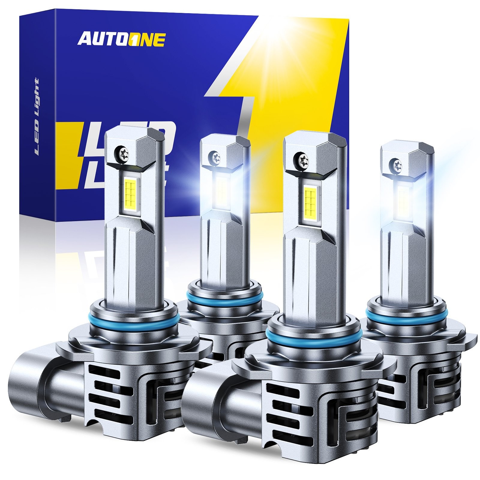 4x AUXITO 9005 H11 LED Headlight Bulbs Conversion Kit High Low Beam Bright White