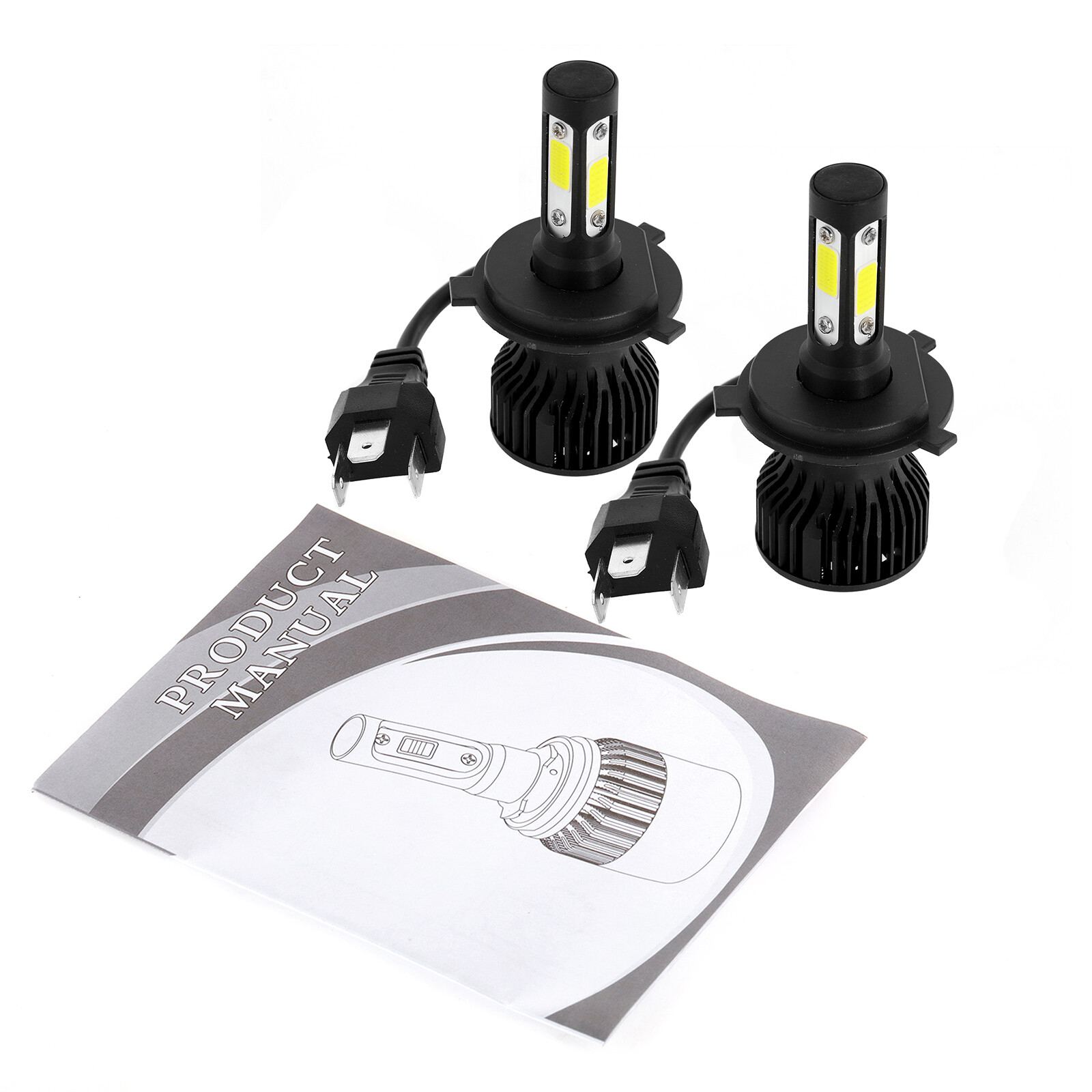 4-sides 9003 H4 LED Headlight Bulbs Kit 1000W 1000000LM Hi/Lo Beam Super Bright