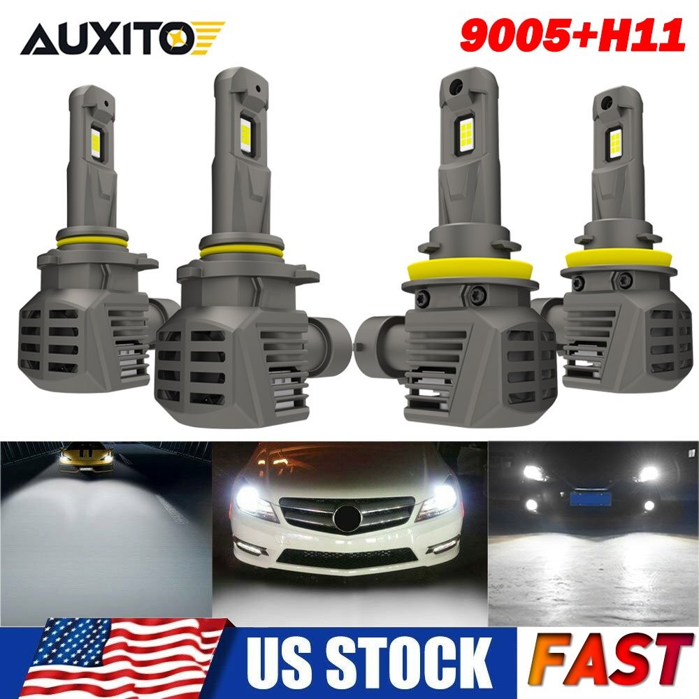 AUXITO H11 9005 LED Headlight Kit High Low Beam Bulbs Replace Halogen Plug&Play