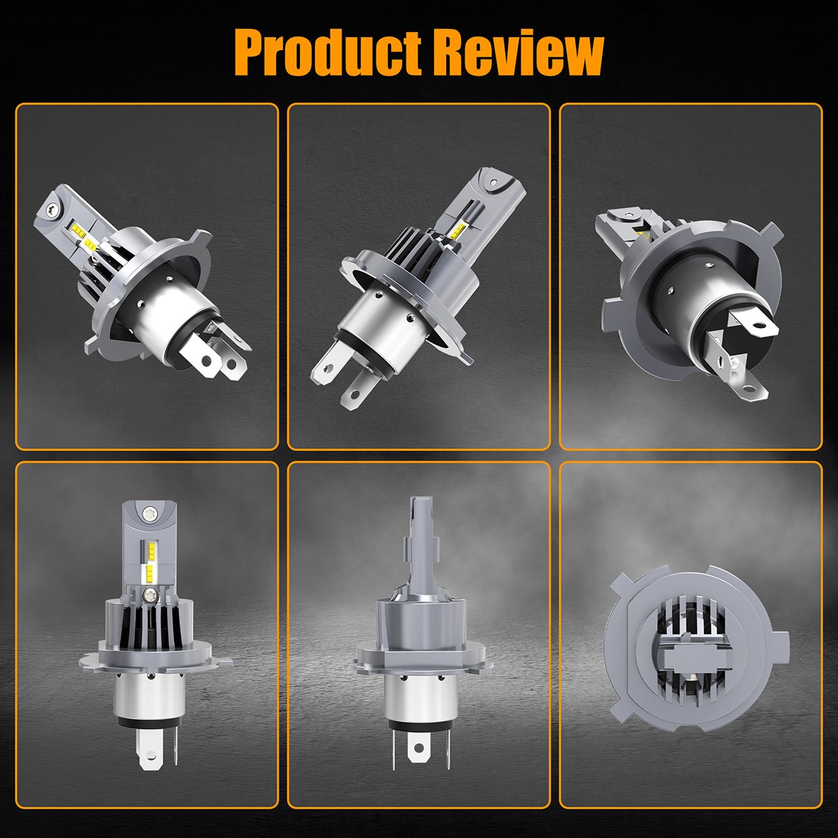 LED Headlight High/Low Beam + Fog Light Conversion Kit Super Bright 6500K 4pcs