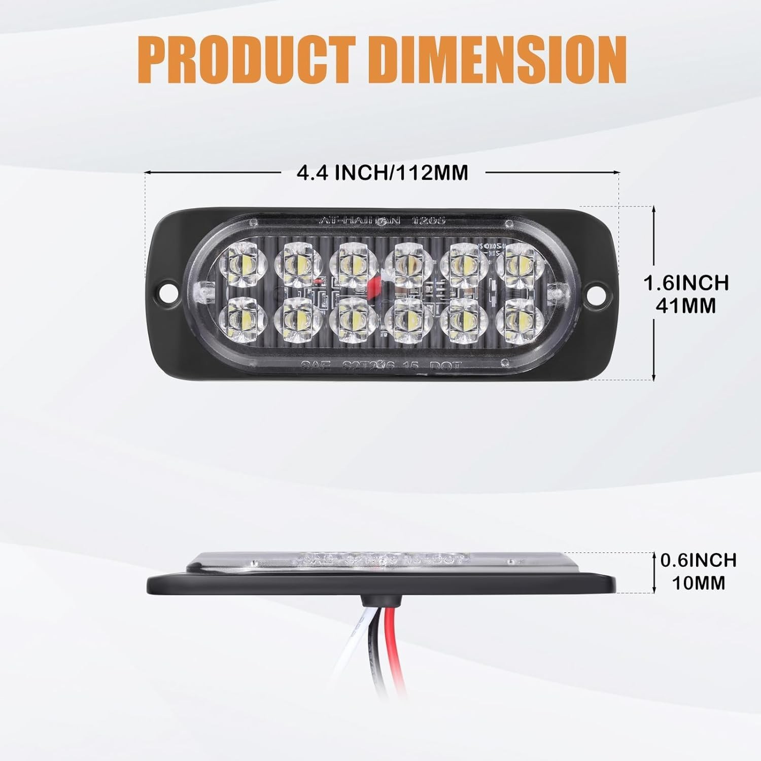 2-Pack of High-Brightness LED Backup Lights – Aluminum & Polycarbonate Housing