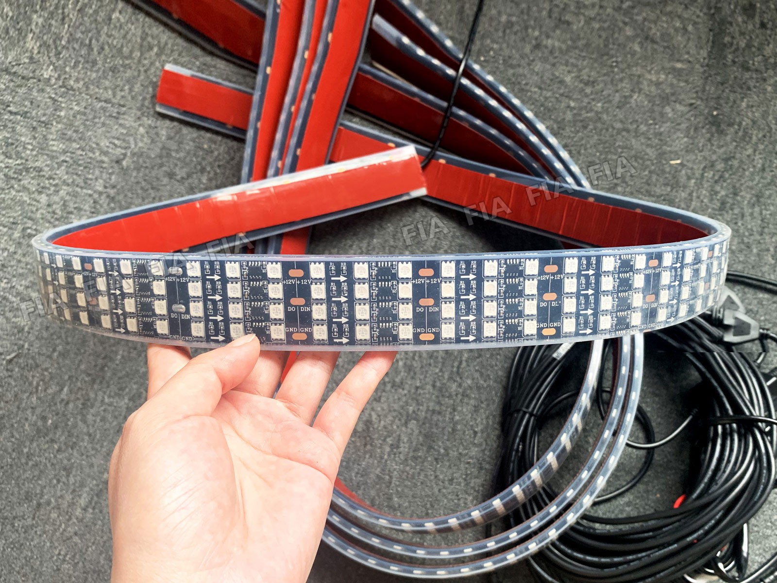 2/3/4 Row 15.5“ 17.5“ Chasing LED Wheel Lights + Underglow LED Strips 8PCS Kit