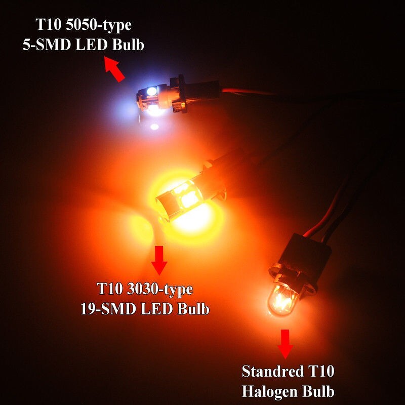 Pair Amber Car Position Parking City Lights T10 168 194 2825 19SMD LED Bulbs
