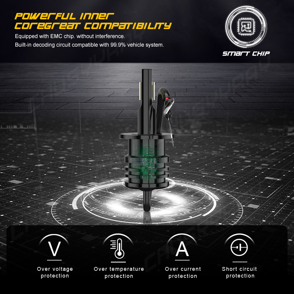 Upgrade H3 LED Headlight Fog Light Bulbs Kit 55W 9800LM 6000K White Super Bright