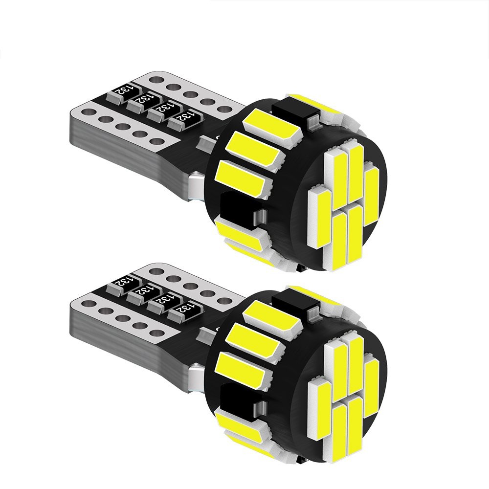 2x Super Bright T10/921/194 6500K White 18 LED RV Trailer Interior Light Bulbs