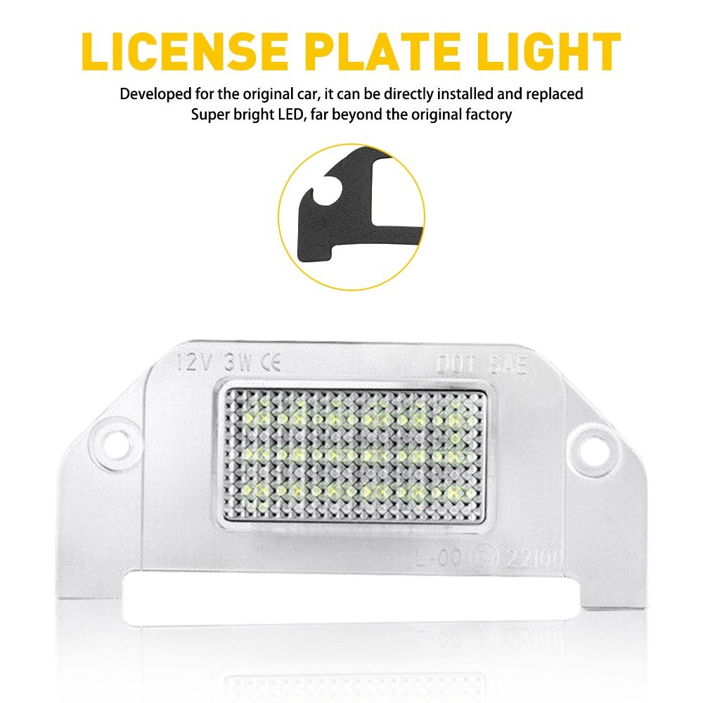 For Dodge Bright White 18-LED License Light Plate 6000K Bright Super Accessories