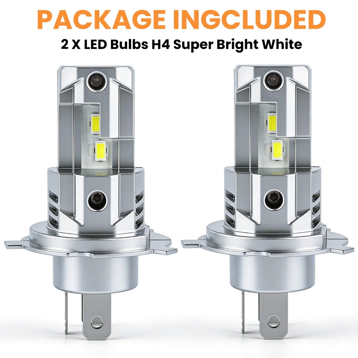 2Pcs H4 9003 Super White LED Headlight Bulbs High Low Beam Combo 80000LM New