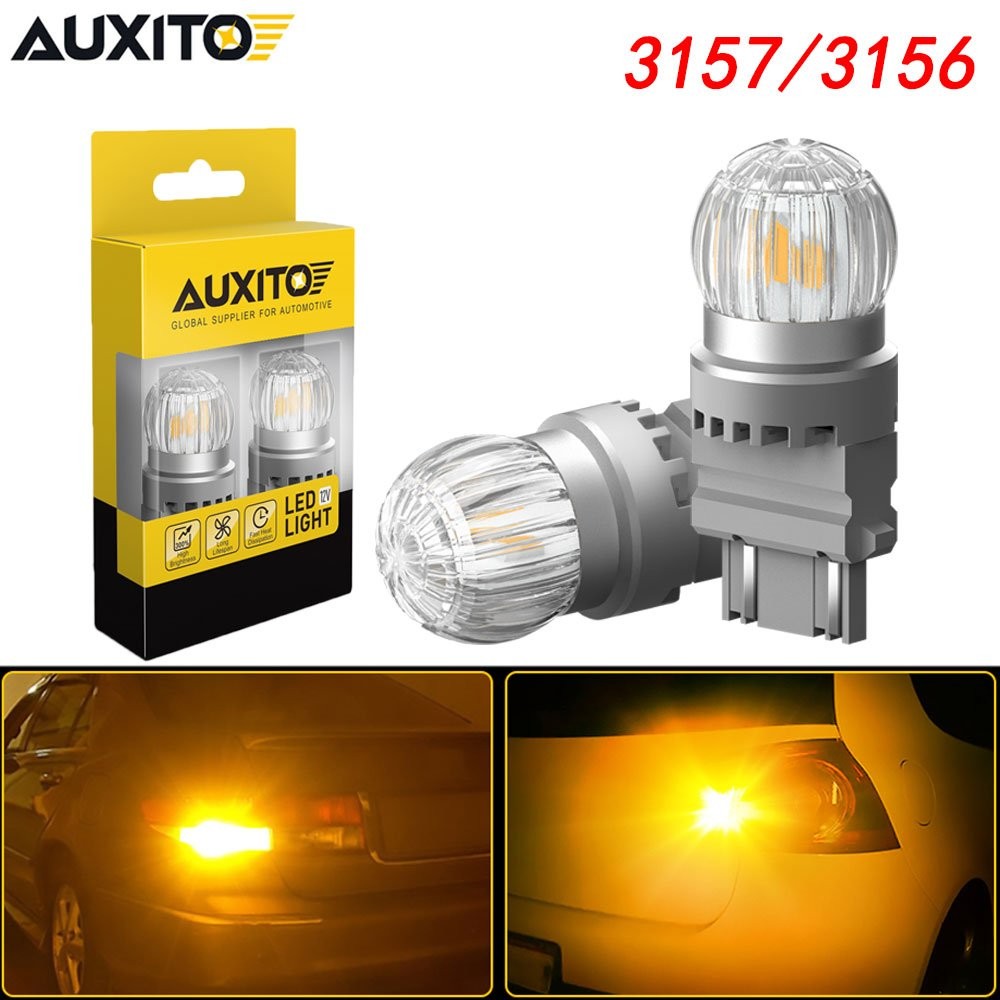 3157 3156 LED Turn Signal Parking Light Bulb Yellow Error Free Canbus AUXITO