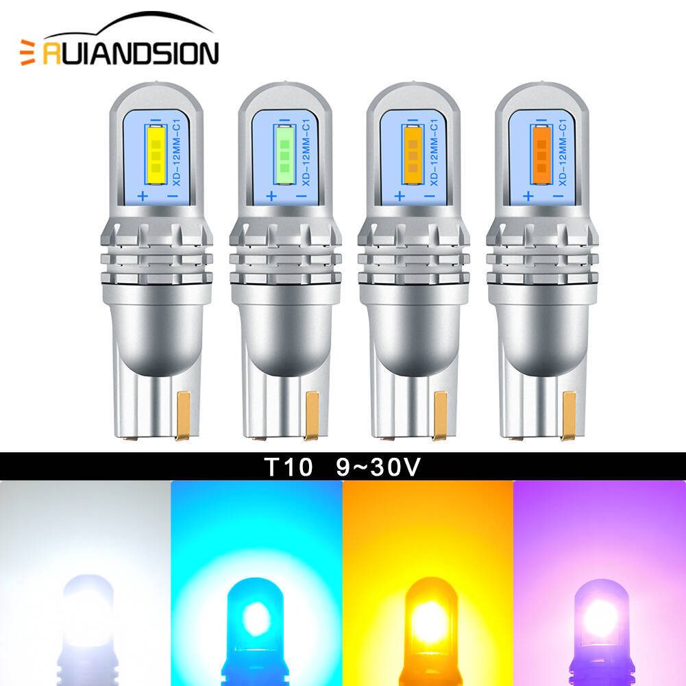 Ruiandsion T10 LED Bulb W5W Automotive Interior Lights 9V-30V AC/DC 600lm 4Color