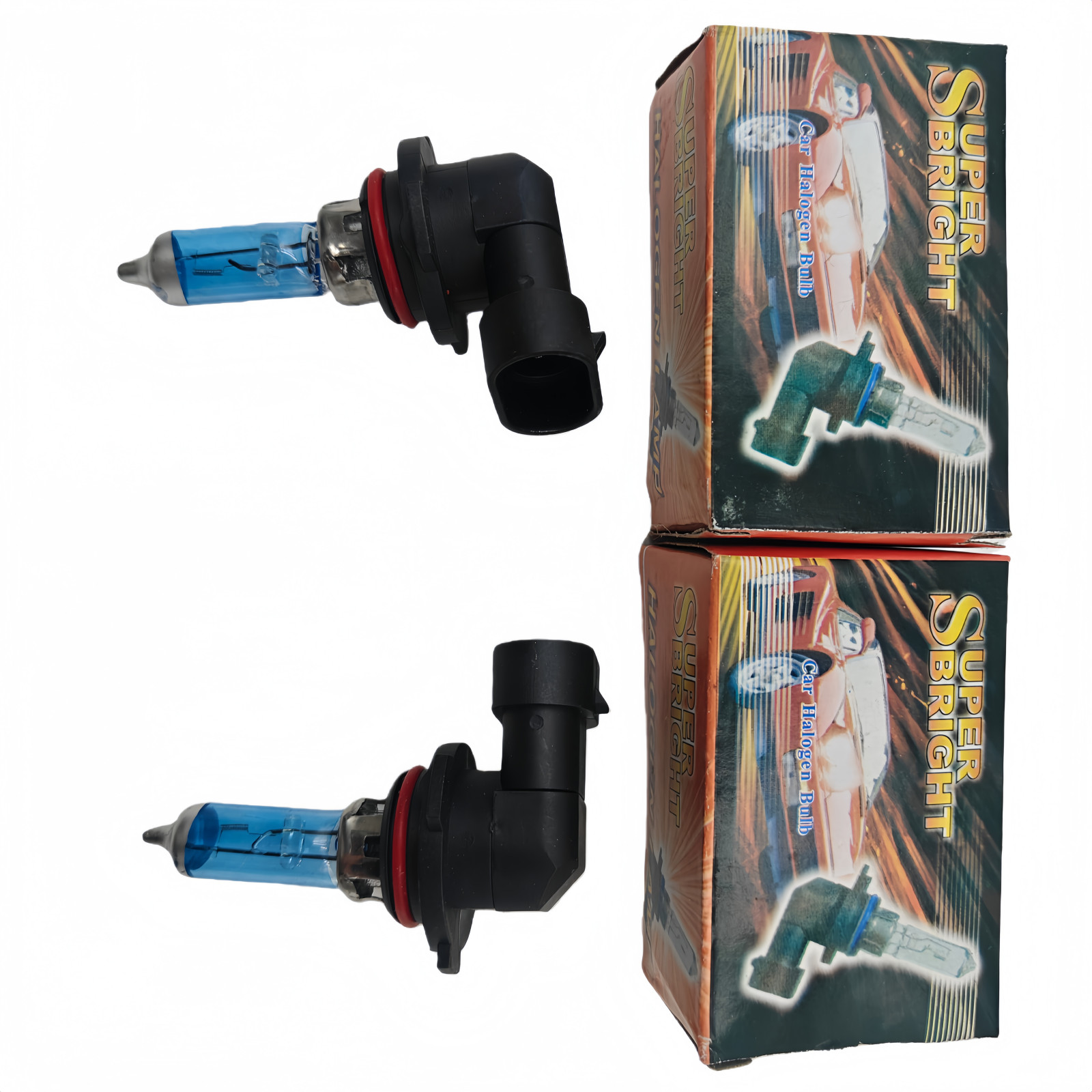 9006 HB4 Low Beam Headlight 2Pcs 100W 6000K Blue Glass Car Front Left Right Lamp