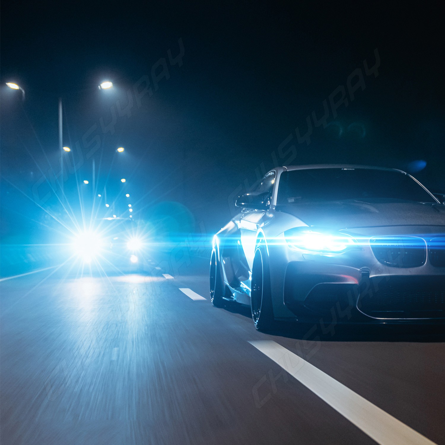 H13 9008 LED Headlight Bulbs Kit 100W 10000LM High & Low Beam Super Bright Blue