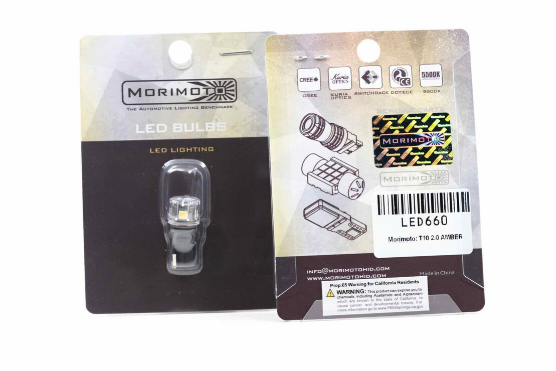 (2) Morimoto XB LED 2.0 T10/194 5500K White 200lm Replacement Bulbs PAIR