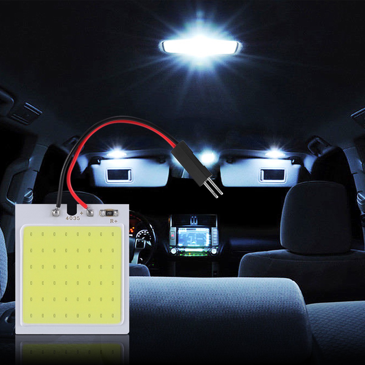 48SMD COB White Panel LED T10 Car Interior Panel Light 12V Dome Lamp Bulbs LOT