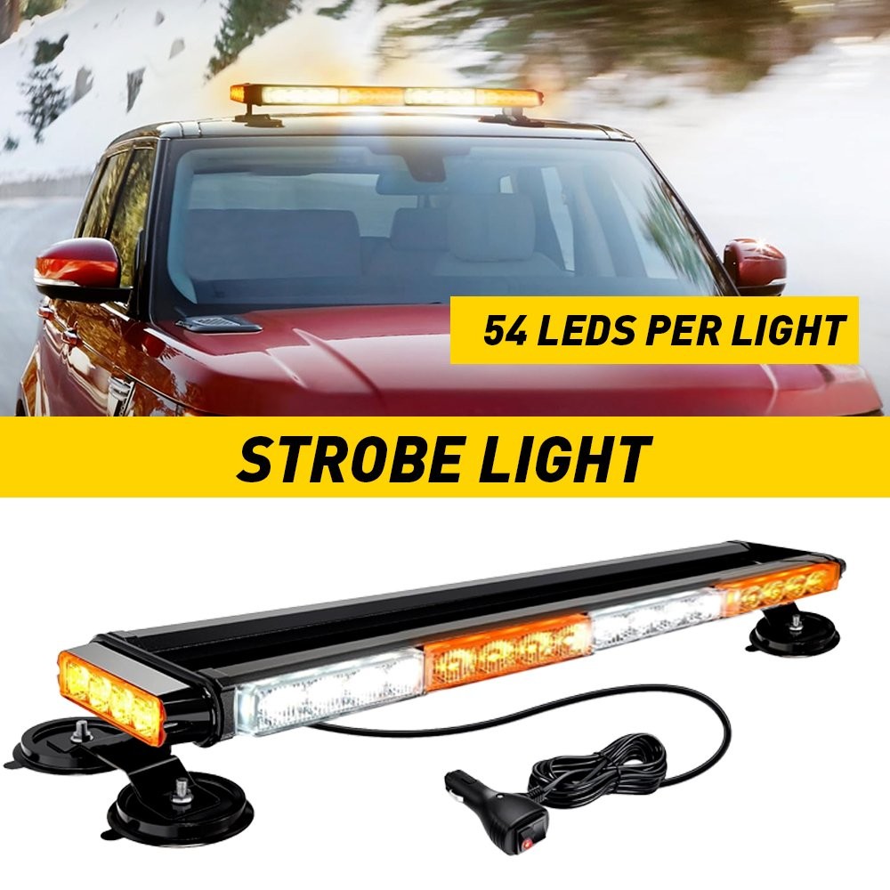 For Vehicles 12V DC AUXITO 26.5″ New Warning Strobe 54-LEDLight Bar EPO*
