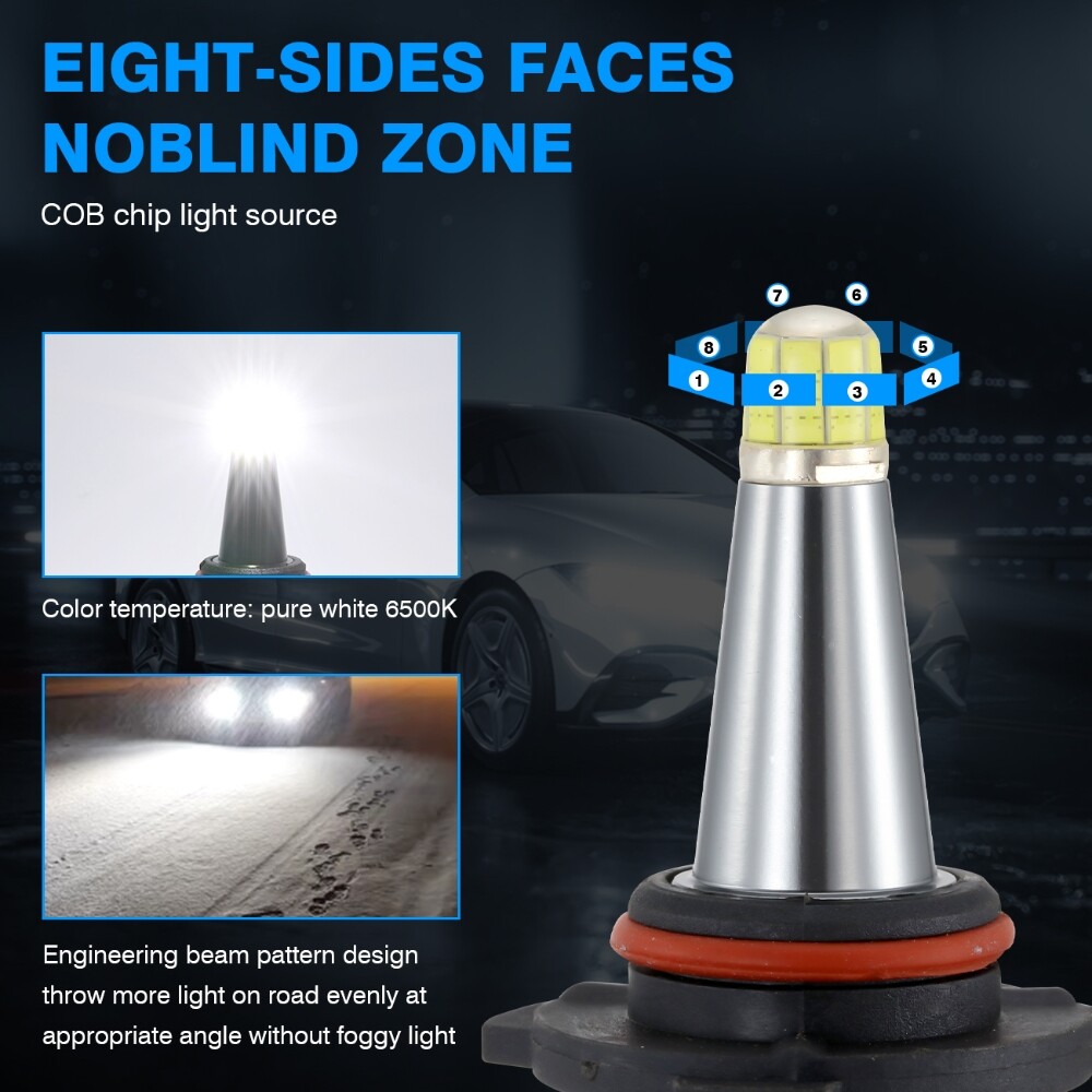 6-Sides 9005 LED Headlight Super Bright Bulbs Kit 330000LM HIGH/LOW Beam 6000K