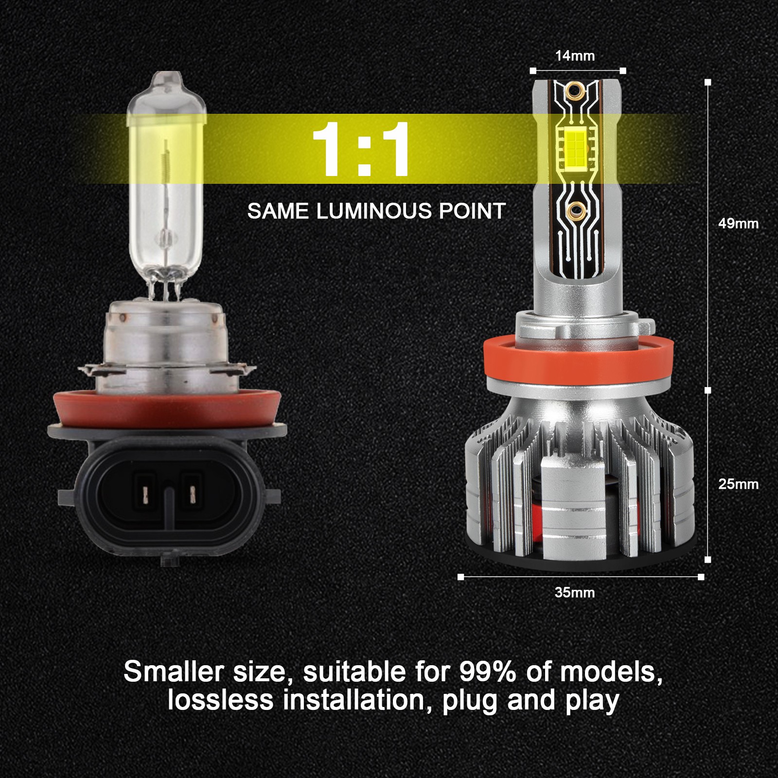 Combo 9005+H11 LED Headlight Super Bright Bulbs Kit White 720000LM High/Low Beam