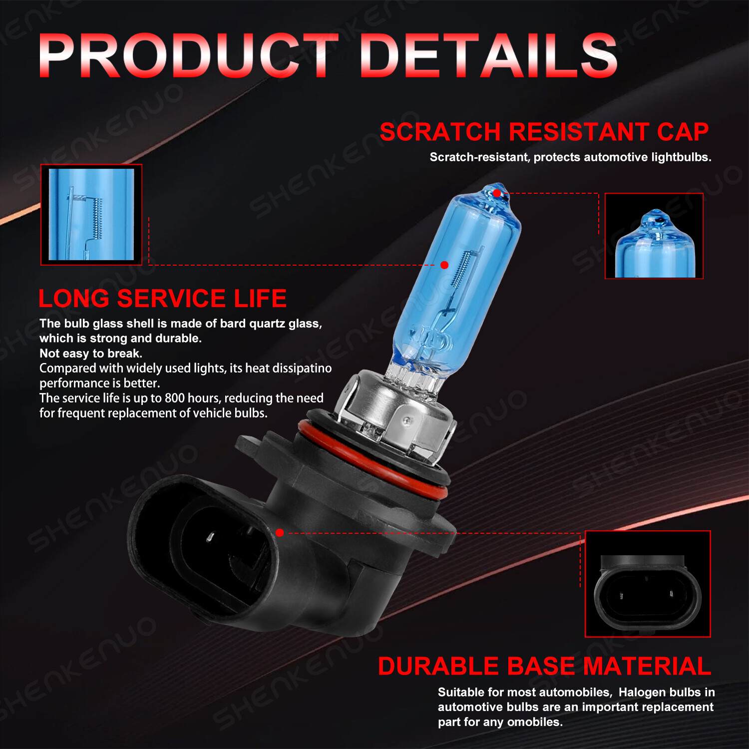 2x 9012 HIR2 Halogen Headlight Bulbs Conversion Kits High Low Beam 4200K Bulbs