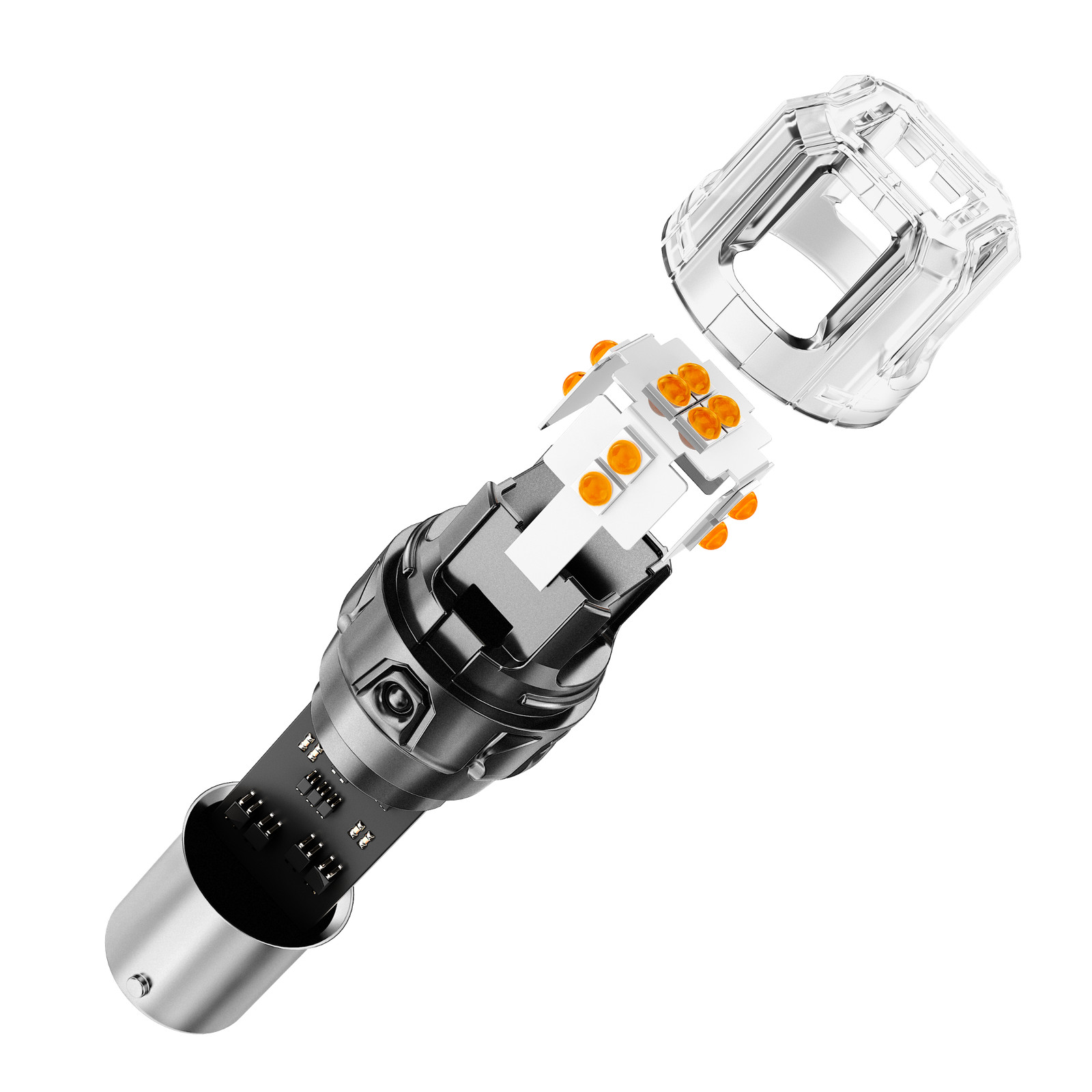 AUXBEAM 3000K Amber 1156 BA15S 1156A 7506 LED Turn Signal Lights Super Bright 2x