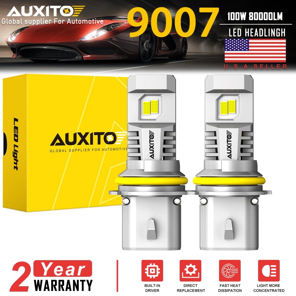 9007 HB5 100W LED Headlight Bulbs Conversion Kit High Low Beam 6000K Super White