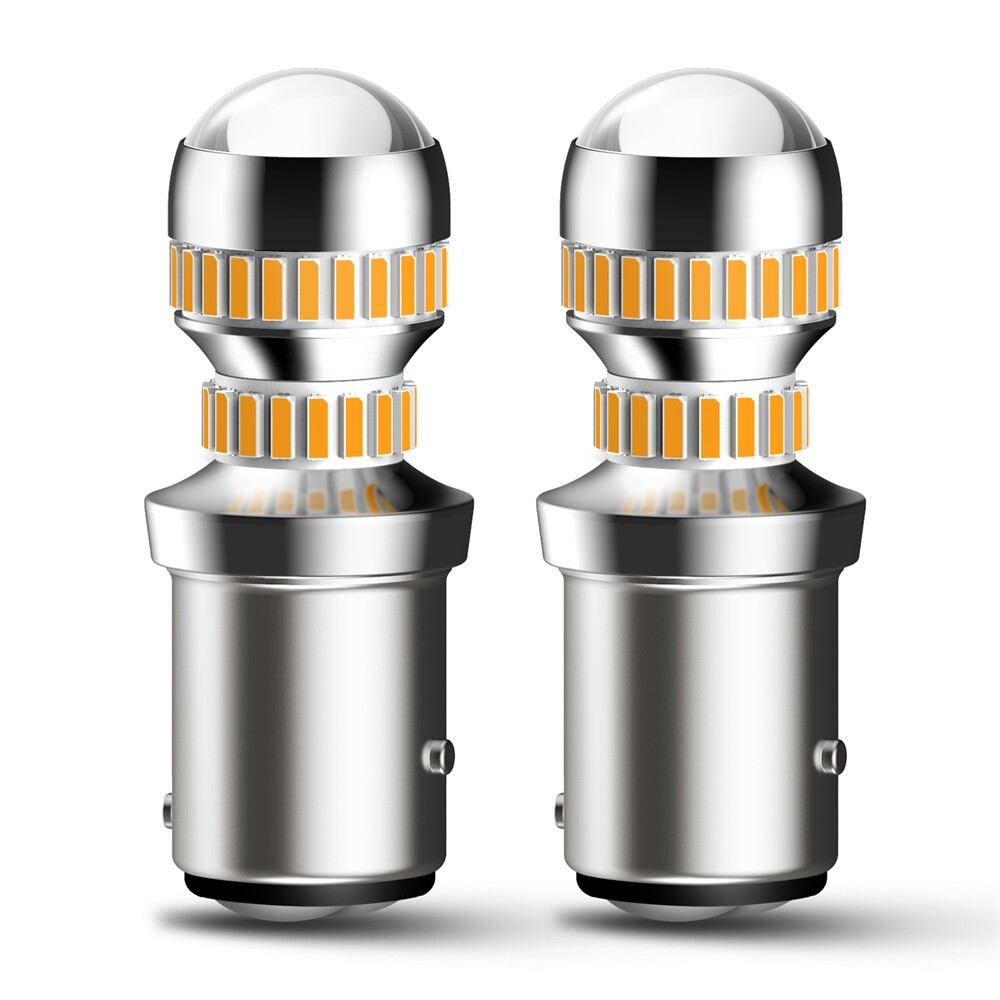 CANBUS 1157 LED Bulbs Amber Yellow with Built-in Resistor 2057 2357 7528 BAY15D
