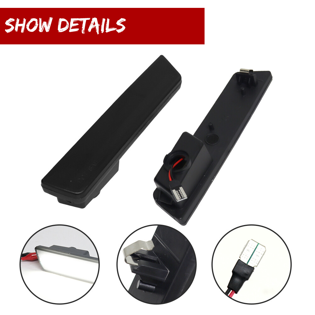 White Rear Side Marker Lamps LED Lights For 08-14 Dodge Challenger/11-14 Charger