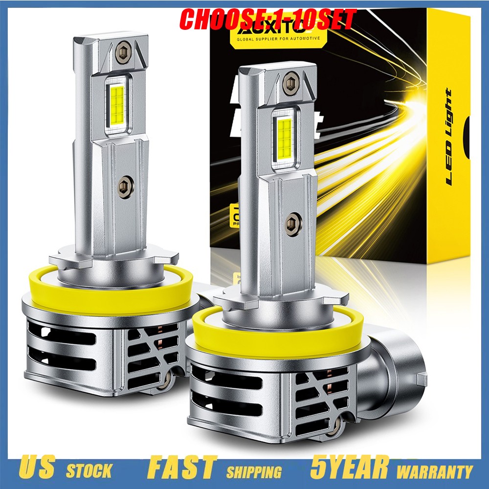 AUXITO H11 H8 LED Headlight Bulbs CANBUS High/Low Beam 6500K White 10000LM 2-20X