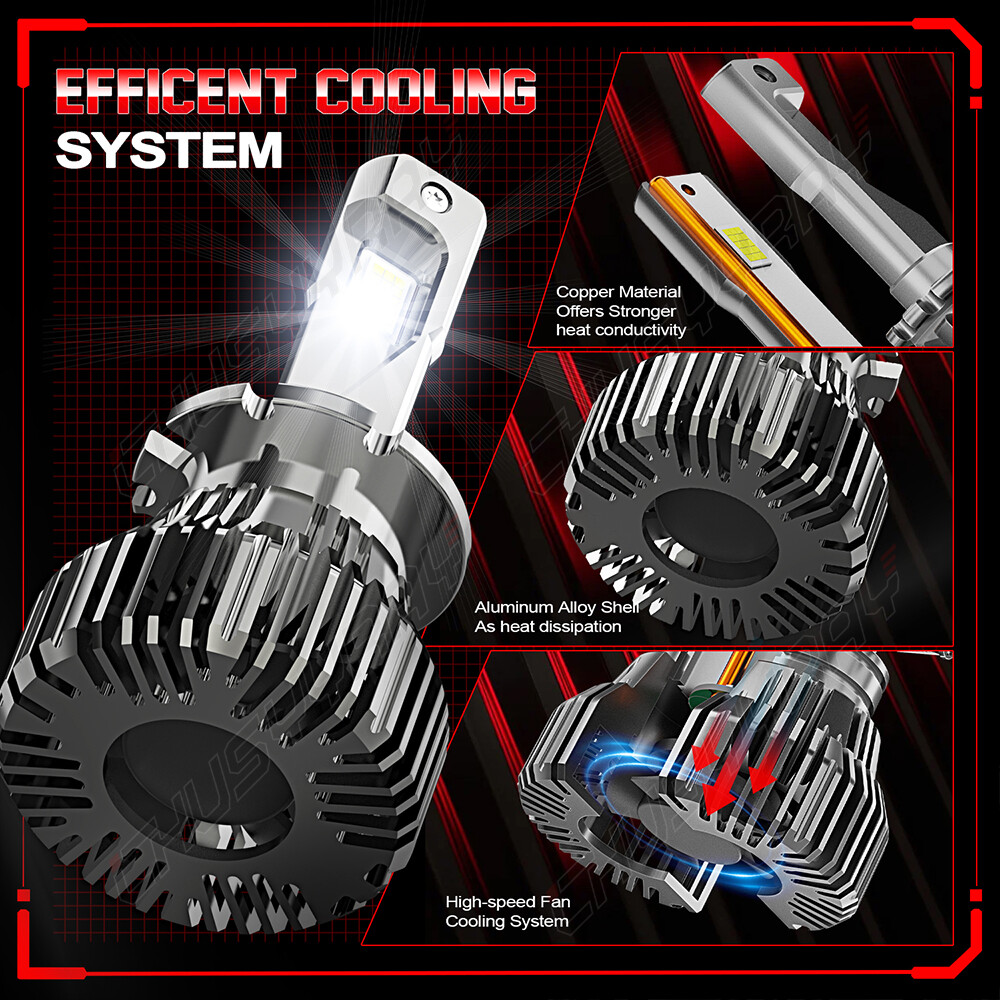 Pair D2S D2C D2R D2H LED Headlight Bulbs 6000K/set High low beam Super Bright
